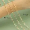 Corrente Estendida Galvanizada em Ouro Verdadeiro 18K Corrente em Espiral Acessórios para Colar DIY Corrente Torcida Ajustável Pacote de 3 m