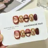 Cera de Abeja Oro Diamante Puro Hecho a Mano Uñas Portátiles Temperamento Blanqueamiento Modelo Otoño/Invierno Ojo de Gato Uñas Postizas Color Ámbar Súper Brillo Pegatinas para Uñas