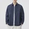 Camisa jeans básica lisa retrô japonesa para homens, estilo cityboy de outono, jaqueta camisa versátil de alta qualidade com mangas compridas