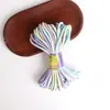 Corda de Algodão Colorida, Corda de Tecelagem DIY Feita à Mão, Corda de Algodão Redonda Fio Penteado Tingida em Degradê, Corda de Cordão para Decoração de Roupas Venda por Atacado