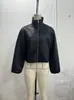 ZR Comercio Exterior Venta al por mayor Transfronteriza 2026 Nueva Moda Femenina Europea y Americana Versátil Elegante Abrigo Recubierto con Cuello de Chimenea