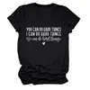 Puedes Hacer Cosas Difíciles Estilo Europeo y Americano Ebay Amazon Sencilla y Elegante Camiseta de Manga Corta con Cuello Redondo para Mujer