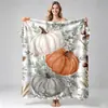 Venta Caliente Transfronteriza Otoño Calabaza Hoja de Arce Estampado Manta Gruesa Manta de Sofá Manta Chal para Oficina Siesta Suministro Especial
