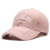 Chapéu de lã de cordeiro outono e inverno carta bordada boné feminino moda coreana viagem quente pelúcia veludo boné de beisebol