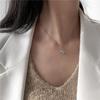 Colar feminino de estilo coreano Dongdaemun S925 prata esterlina personalizado Love Ball Colar clavícula curta simples elegante colar de celebridades da Internet
