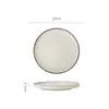 Estilo Minimalista Moderno Cerámica Pintada a Mano con Pinceladas Plato de Cena Occidental Restaurante Hotel Plato de Ensalada Personalizado con Borde Plato para Barbacoa Plato con Borde Marrón