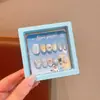 Novas Unhas Infantis Removíveis Vestíveis na Caixa para Meninas, Adesivos de Unha Removíveis, Adesivos de Unha Exquisitos de Desenho Animado, Peças de Unha