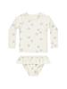 Traje de baño de dos piezas con protección solar de manga larga para niñas, estilo transfronterizo, Verano 2026, Ropa de baño para vacaciones infantiles, Ropa de baño para bebés estilo Ins