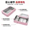Cajas rectangulares de hojalata al por mayor con ventana transparente para almacenamiento de cosméticos, cajas de hojalata para maquillaje con ventana transparente de PVC