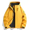 Chaqueta de trabajo funcional 3 en 1 para exteriores para hombres y mujeres, adecuada para primavera y otoño, a prueba de viento y resistente al agua, con estampado de logotipo para montañismo