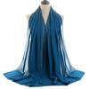 Lenço Bolha de Chiffon Pérola Monocromático de Verão Lenço Lenço Longo Cor Sólida Lenço Turbante Feminino Malaio YW16