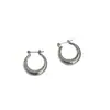 Fangtangjia Pendientes de Aro Redondos Lisos de Metal Brillante de Alta Calidad Diseño de Nicho de Gama Alta Pendientes Elegantes de Otoño e Invierno