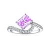 S925 Anel de Prata Esterlina Feminino Luxo Leve High-end Sense Flame Ice Flower Cut Color Treasure Anel de Prata Esterlina de Diamante de Alto Carbono Zircon Color Treasure