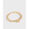 DILAGE-167 Estilo coreano ins estilo frío nicho lujo ligero cuentas redondas circón plata de ley 925 anillo fino anillo para mujer
