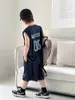 Traje Deportivo de Malla Chaleco de Moda Verano Nuevo Pantalones de Cinco Puntos Sueltos Traje Casual Guapo para Niño Uniforme de Baloncesto
