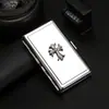 Estuche Metálico para Cigarrillos Hecho a Mano DIY Marcapáginas de Cruz Estuche Metálico de Doble Apertura Estuche Creativo para Cigarrillos para Hombre Resistente a la Presión a Prueba de Humedad