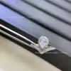 Anillo de Alta Gama Estilo Nuevo Shangbai Garza Blanca Gota de Agua Diamante Azul Único Simple Lujo Ligero Completamente Diamantado Anillo de Alta Gama para Mujeres