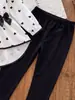 2026 ropa para niños transfronteriza otoño nueva moda vestido de camisa larga con lazo y conjunto de leggings para niñas