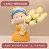 Ramo de tulipanes, decoración de mesa de resina, regalo para el Día del Maestro, arreglo floral para vinoteca, maceta de suculentas para mamá