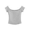 Camiseta de manga corta con cuello de Spice Girl, estilo sexy y dulce, chaqueta ajustada con cuello.