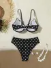 Novo biquíni de duas peças para exportação transfronteiriça europeia e americana 2027, biquíni sexy de bolinhas para praia para mulheres