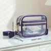 Bolsa de Cosméticos Transparente de PVC para Mujer, Portátil, de Gran Capacidad, Bolsa de Almacenamiento de Doble Capa, Bandolera Individual, Bolsa de Almacenamiento Transparente Transfronteriza