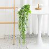 Simulação Amazon 5 garfos rattan eucalipto planta verde americana pendente de parede combinação vaso decoração para casa flor de plástico