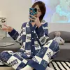 Pijama Nuevo Estilo Otoño e Invierno 2024 para Mujer Manga Larga Estilo Delgado Estilo Celebridad de Internet INS Venta Caliente Conjunto de Cárdigan Casual para el Hogar