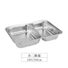 Plato de acero inoxidable 304 para cena, para adultos y niños, con compartimentos cuadrados, para almuerzo, plato de arroz espeso y profundo con tapa, plato de comida rápida
