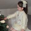 Vestido de Princesa para Niña Pequeña Dulce Vestido de Primer Cumpleaños para Bebé Otoño e Invierno Moda Infantil Vestido con Forro Polar Estilo Pequeño Chanel Moderno