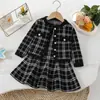 Conjunto de Suéter de Punto para Niñas 2026 Otoño Nuevo Estilo Coreano Infantil Suave y Cálido Conjunto de Dos Piezas Top y Falda