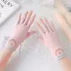 Guantes de Protección Solar para Mujer con Dedos Medios Descubiertos Guantes Finos Transpirables Antideslizantes para Mujer con Protección Ultravioleta para Conducir y Montar