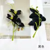 Flor Artificial de 3 Ramas Orquídea Phalaenopsis de Colores Cadena Material para Accesorios de Cabello DIY Flor Falsa Guirnalda para el Hogar Decoración de Fotografía