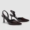 Sandalias de Verano de Moda Francesa para Comercio Exterior Transfronterizo, Cerradas, Simples y Versátiles, con Tacones Finos, Punta Puntiaguda, Correa Única y Elegantes Tacones Altos