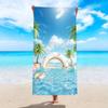Toalla de playa de microfibra con estampado de plantas, portátil, de secado rápido, ideal para nadar en la playa.