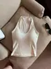 Sexy camisola para mujer con almohadillas en el pecho, adecuada para usar como prenda exterior, versátil, adelgazante, con un hermoso diseño en la espalda, top tipo tubo y top de capa base