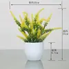 Decoración de Planta Verde Artificial Planta Pequeña en Maceta Flor de Plástico Flor Falsa Juego de Arreglo de Flores Artificiales Decoración de Bonsái Arreglo de Flores para el Hogar Planta en Maceta