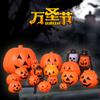 Conjunto de balde de abóbora de Halloween, adereços, pote de doces de abóbora, lâmpada portátil para crianças, bolsa de pano, decoração de cena de compras de bar