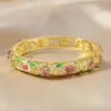 Nuevo Pulsera de Flor de Esmalte Hueco Cloisonné Estilo Chino con Accesorios de Diamante Coloridos, Lote Mixto Multicolor, Directo de Fábrica, Al por Mayor en Stock