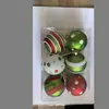 Bola de Navidad Transfronteriza de 6 cm Colgante Decoración para Árbol de Navidad Bola de Plástico Pintada Rojo Navidad Blanco Verde con Manchas