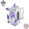 Aifule contas de posicionamento de silicone de borboleta transfronteiriças s925 prata esterlina acessórios de miçangas diy miçangas de joias SCC2462
