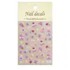 Redanco5D Pegatinas para Uñas Plateadas Estilo Ins con Relieve, Flores Secas y Flores Silvestres Pequeñas, Pegatinas 3D para Uñas He1832