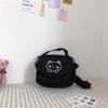 Bolsa de ombro transversal fofa e macia de urso fofo para celular feminina estilo japonês retrô bolsa quadrada pequena para estudantes e meninas
