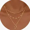 Collar de Abalorios Irregulares de Anillo Cruzado Europeo y Americano Multicapa Estilo Ins Personalidad Creativa Gargantilla Exagerada en Capas