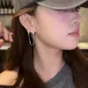 Pendientes de Aleación de Cobre, de Alta Gama para Doble Perforación, Pendientes Completos de Diamante, Pendientes de Una Sola Pieza, Elegantes Pendientes de Borla para Mujer