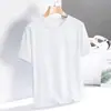 Camiseta de Gelo de Seda de Manga Curta para Homens de Comércio Exterior de Verão, Malha Colorida Sólida Tendência Solta Esportiva Secagem Rápida Tamanho Grande Gola Redonda