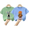 Camiseta de Manga Corta de Verano para Niños 2026 Nuevo Modelo Top de Algodón Puro de Manga Media para Niños Mayores Atuendo de Verano Elegante de Moda
