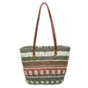 2026 Nova Bolsa de Ombro de Palha de Alta Qualidade Estilo Cesta para Férias na Praia, Bolsa Tote Tecida Casual para Viagem