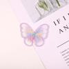 Accesorios de parche decorativo para horquilla nuevos transfronterizos 5 cm moda color mágico organza de una sola capa bordado mariposa pegatinas de tela