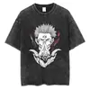 Camiseta de Anime Jujutsu Kaisen Lavado Vintage Camiseta Gojo Sat